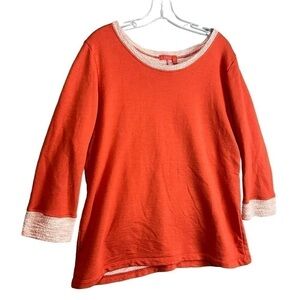 Fresh Produce Sweatshirt Medium Pullover Wide Neck Orange EUC